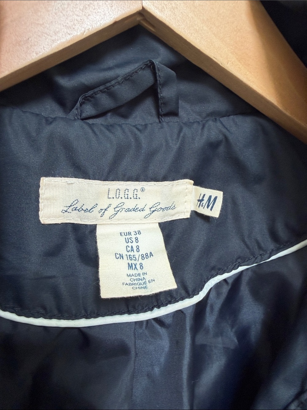 H&M Quilted Navy Utility Jacket with Button Pockets - Picture 2 of 3